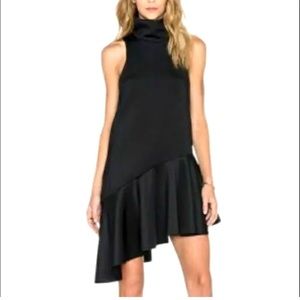 Swept Away Black Asymmetrical Dress